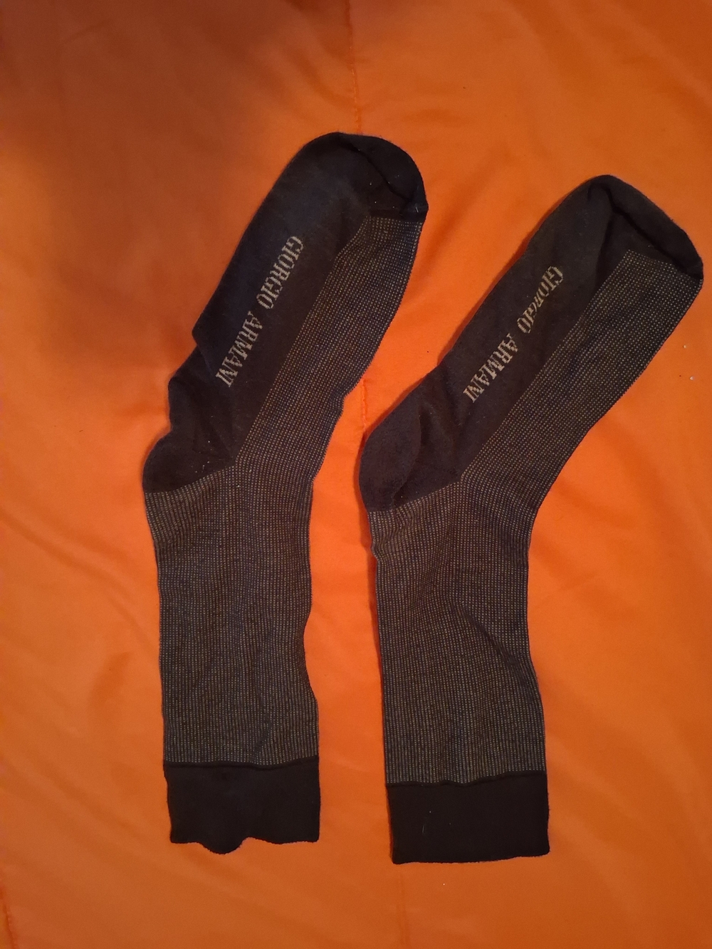 Vintage Giorgio Armani Men's Dress Socks Size L Black/Gray, 1 Pair